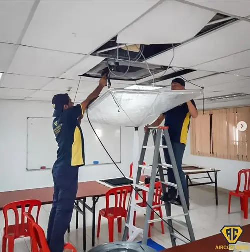 AC unit deep cleaning during a ac service visit โ Aircon Hero